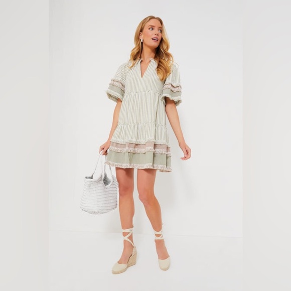 Tuckernuck Dresses & Skirts - Tuckernuck Cotswald Stripe Crawford Dress in Green Gingham XXS
